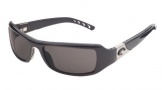 Costa Del Mar Santa Rosa Sunglasses Shiny Black Frame Sunglasses - Blue Mirror Glass/COSTA 400