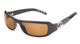 Costa Del Mar Santa Rosa Sunglasses Shiny Black Frame Sunglasses - Amber / 580P
