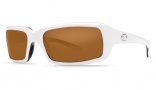 Costa Del Mar Switchfoot Sunglasses White-Black Frame Sunglasses - Amber / 580P