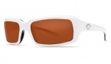 Costa Del Mar Switchfoot Sunglasses White-Black Frame Sunglasses - Copper / 580P