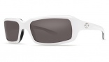 Costa Del Mar Switchfoot Sunglasses White-Black Frame Sunglasses - Gray / 580G