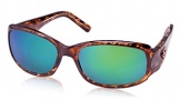 Costa Del Mar Vela Sunglasses Shiny Tortoise Frame Sunglasses - Copper Glass/COSTA 580