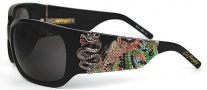 Ed Hardy EHS 025 Geisha & Dragon Sunglasses - Black