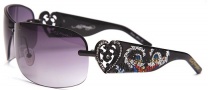 Ed Hardy EHS 031  Skunk - Blk & Purple Sunglasses - Black