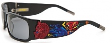 Ed Hardy EHS 036 Devil on Panther Flat Sunglasses - black