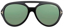 Tom Ford FT0141 Henri Sunglasses Sunglasses - O01N Shiny Black / Green Lens