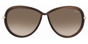 Tom Ford FT 0161 Sabrina Sunglasses Sunglasses - O59F Turt / Bordeaux