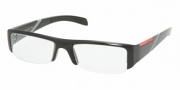 Prada PS 06AV Eyeglasses Eyeglasses - 1AB1O1 BLACK+BLACK RUBBER DEMO LENS