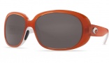 Costa Del Mar Hammock Sunglasses Salmon/White Frame Sunglasses - Blue Mirror / 580G