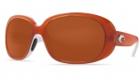 Costa Del Mar Hammock Sunglasses Salmon/White Frame Sunglasses - Green Mirror / 580G