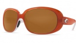 Costa Del Mar Hammock Sunglasses Salmon/White Frame Sunglasses - Green Mirror / 400G