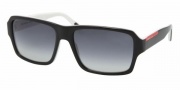 Prada PS 05LS Sunglasses Sunglasses - AAM3M1 TOP BLACK/TALC GRAY GRADIENT