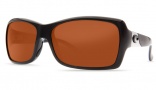 Costa Del Mar Islamorada Sunglasses - Black Frame Sunglasses - Green Mirror Glass / Costa 580