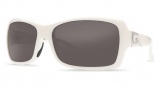Costa Del Mar Islamorada Sunglasses - White Frame Sunglasses - Green Mirror Glass / Costa 580