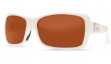 Costa Del Mar Islamorada Sunglasses - White Frame Sunglasses - Silver Mirror Glass / Costa 580