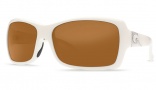 Costa Del Mar Islamorada Sunglasses - White Frame Sunglasses - Amber Glass / Costa 400
