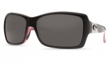 Costa Del Mar Islamorada Sunglasses - Black + Coral Frame Sunglasses - Green Mirror Glass / Costa 580