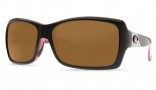 Costa Del Mar Islamorada Sunglasses - Black + Coral Frame Sunglasses - Green Mirror Glass / Costa 400