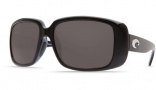 Costa Del Mar Little Harbor Sunglasses - Black Frame Sunglasses - Blue Mirror Glass / Costa 580