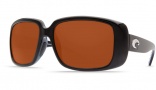 Costa Del Mar Little Harbor Sunglasses - Black Frame Sunglasses - Green Mirror Glass / Costa 580
