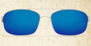 Costa Del Mar Manteo Sunglasses - Palladium Frame Sunglasses - Blue Mirror Glass / Costa 580