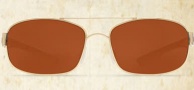 Costa Del Mar Manteo Sunglasses - Gold Frame Sunglasses - Copper Glass / Costa 580