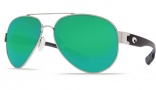 Costa Del Mar South Point Sunglasses - Palladium Frame Sunglasses - Green Mirror Glass / Costa 580