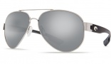 Costa Del Mar South Point Sunglasses - Palladium Frame Sunglasses - Silver Mirror Glass / Costa 580