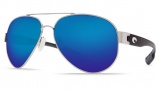 Costa Del Mar South Point Sunglasses - Palladium Frame Sunglasses - Blue Mirror Glass / Costa 580