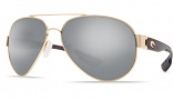 Costa Del Mar South Point Sunglasses - Gold Frame Sunglasses - Silver Mirror Glass / Costa 580