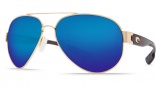 Costa Del Mar South Point Sunglasses - Gold Frame Sunglasses - Blue Mirror Glass / Costa 400