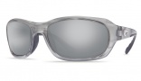 Costa Del Mar Tag Sunglasses - Silver Frame Sunglasses - Blue Mirror Glass / Costa 580