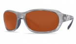 Costa Del Mar Tag Sunglasses - Silver Frame Sunglasses - Silver Mirror Glass / Costa 580