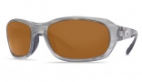Costa Del Mar Tag Sunglasses - Silver Frame Sunglasses - Green Mirror Glass / Costa 400