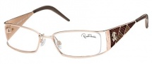 Roberto Cavalli RC0481 Eyeglasses Eyeglasses - 028 - Rose gold- brown/beige/coral red stamped lizzard leather insert