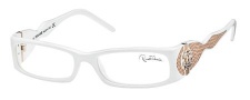 Roberto Cavalli RC0483 Eyeglasses Eyeglasses - 021 - White- pearl antique rose leather insert iguana effect, rose gold logo
