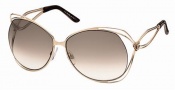 Roberto Cavalli RC527S Sunglasses Sunglasses - 28F - Rose gold, gold/brown zebra effect temple tips, gradient brown lenses