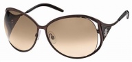 Roberto Cavalli RC574S Sunglasses Sunglasses - 48F Brown, melange coffee brown temple tips, gradient brown lenses