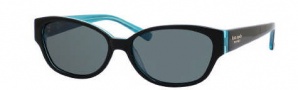 Kate Spade Halle/P/S Sunglasses Sunglasses - DH4P Black Aqua / RA Gray Polarized Lens