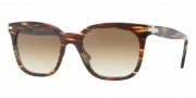 Persol PO2999S Sunglasses Sunglasses - 938/51 Green Striped Brown Crystal / Brown Gradient