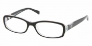 Prada PR 10NV Eyeglasses Eyeglasses - ABY1O1 Top Black Serigraphy