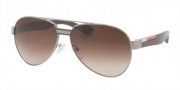 Prada Sport PS 55MS Sunglasses Sunglasses - 5AV6S1 Gunmetal / Brown Gradient