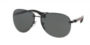 Prada Sport PS 56MS Sunglasses Sunglasses - 1BO1A1 Black Demi Shiny / Gray