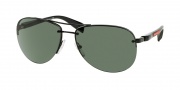 Prada Sport PS 56MS Sunglasses Sunglasses - 7AX3O1 Black / Gray Green