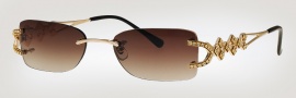 Caviar 1656 Eyeglasses Eyeglasses - (16) Gold W/ Clear Crystal Stones / Brown Lens
