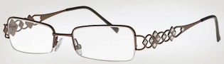 Caviar 4002 Eyeglasses Eyeglasses - (16) Brown w/ Clear Crystal Stones