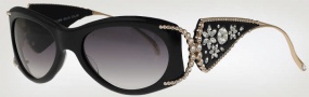 Caviar 6845 Sunglasses Sunglasses - (16) Brown w/ Clear Crystal Stones w/ Brown Lens