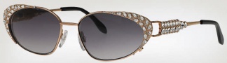 Caviar 5569 Sunglasses Sunglasses - (21) Gold w/ Clear Crystal Stones / Brown Lens