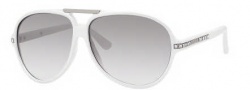 Jimmy Choo Luisa/S Sunglasses Sunglasses - 0BUV Metalized White (QP Gray Silver Flash Mirror Gradient Lens)