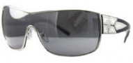 Givenchy SGV419 Sunglasses Sunglasses - 579 Shiny Silver with Swarovski Crystals / Smoke Lens